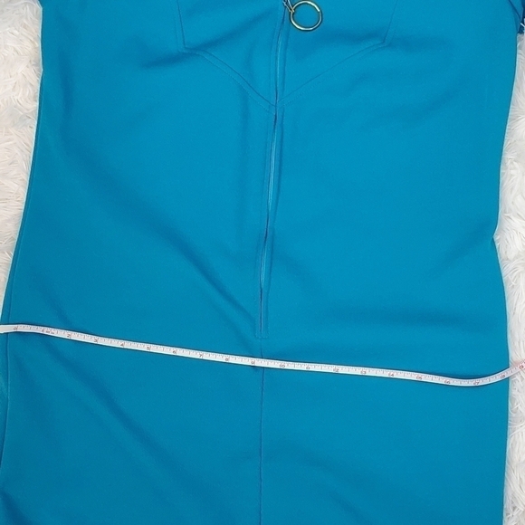VINTAGE Mini Mod Dress Euc in Teal Small - Picture 6 of 7